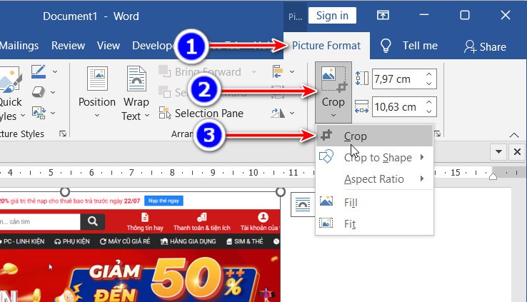 Hướng dẫn cách cắt ảnh trong Microsoft Word (1)