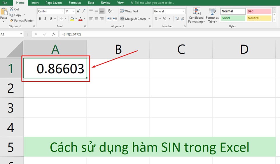 Hàm SIN trong Excel - Ảnh 02
