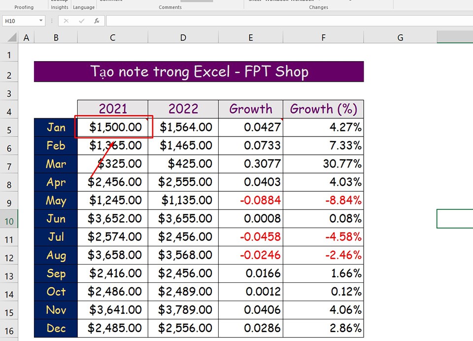 Tạo note trong Excel - Ảnh 07