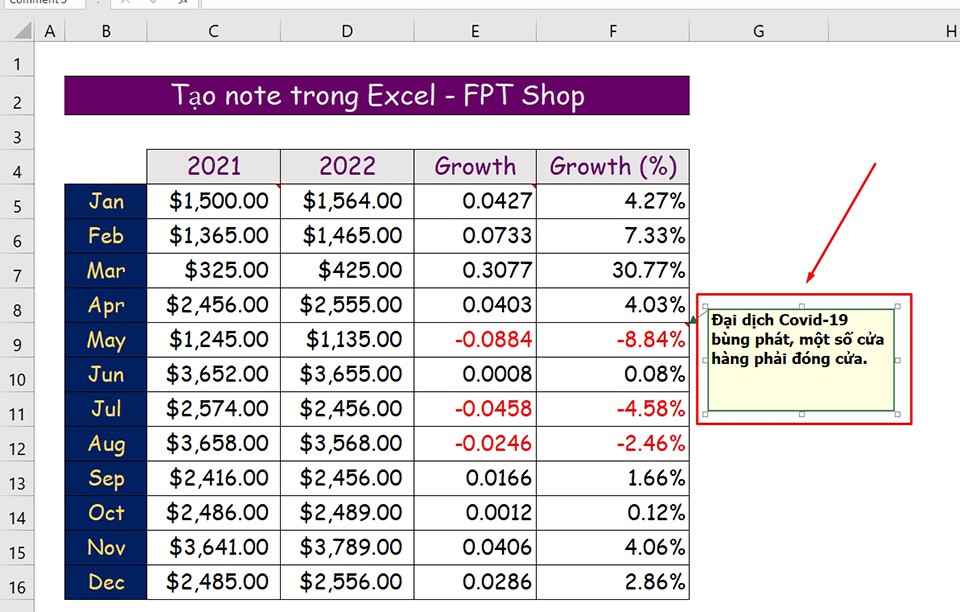Tạo note trong Excel - Ảnh 10