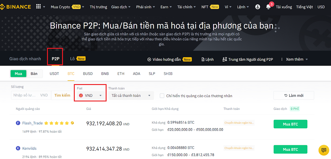 Hướng dẫn cách mua bitcoin bằng MoMo cực đơn giản trên sàn Binance hình 2