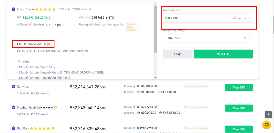Hướng dẫn cách mua bitcoin bằng MoMo cực đơn giản trên sàn Binance hình 4