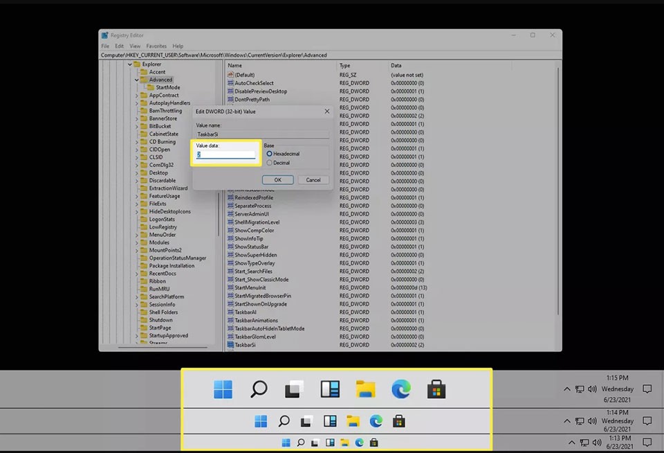 Thu nhỏ Taskbar trong Windows 11 - Ảnh 05