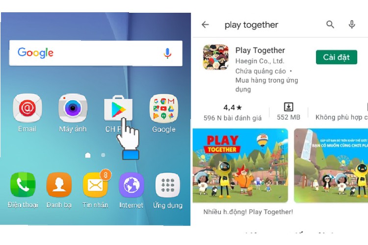 Cách tải Play Together trên Android hệ điều hành mới nhất