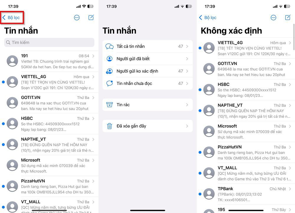 Cách lọc tin nhắn rác trên iPhone chạy iOS 16.2 3