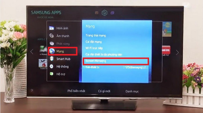 Bật chế độ Screen Miroring trên tivi Samsung