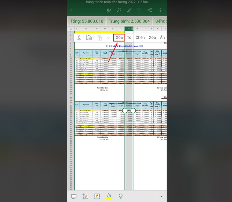 Cách xóa cột trong Excel (19)