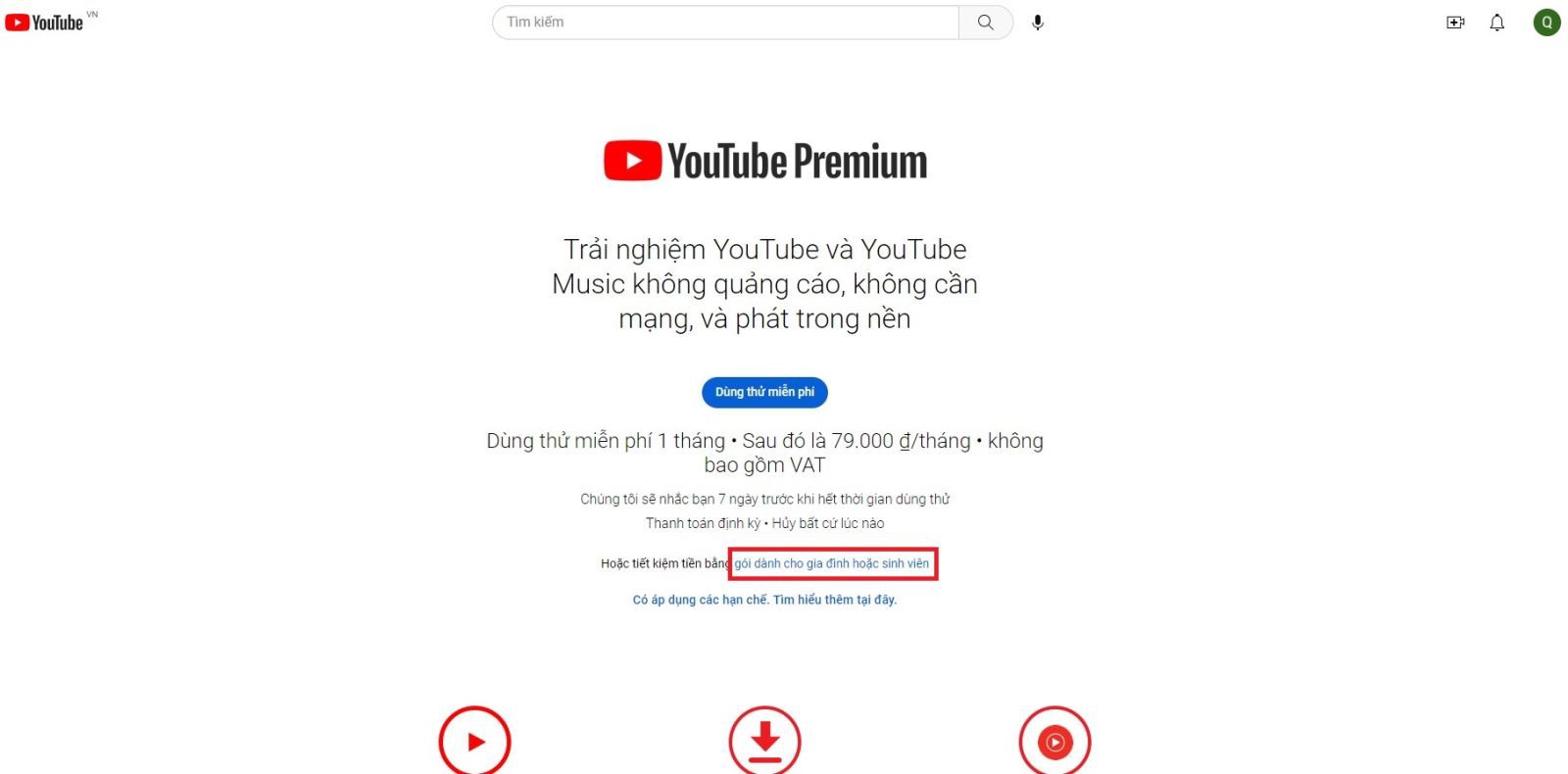 Hướng dẫn đăng ký YouTube Premium tại Việt Nam 3