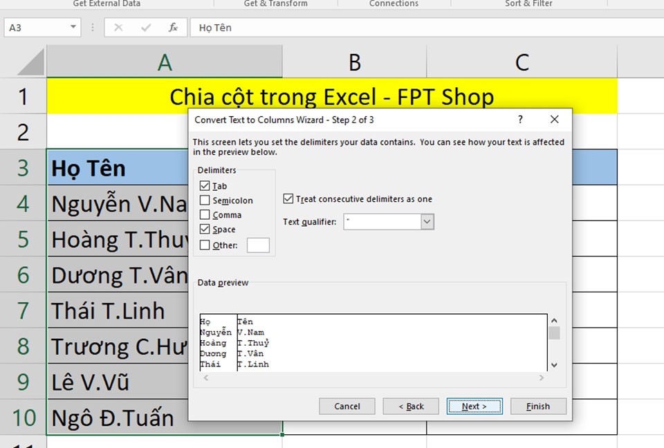 Chia cột trong Excel - Ảnh 05