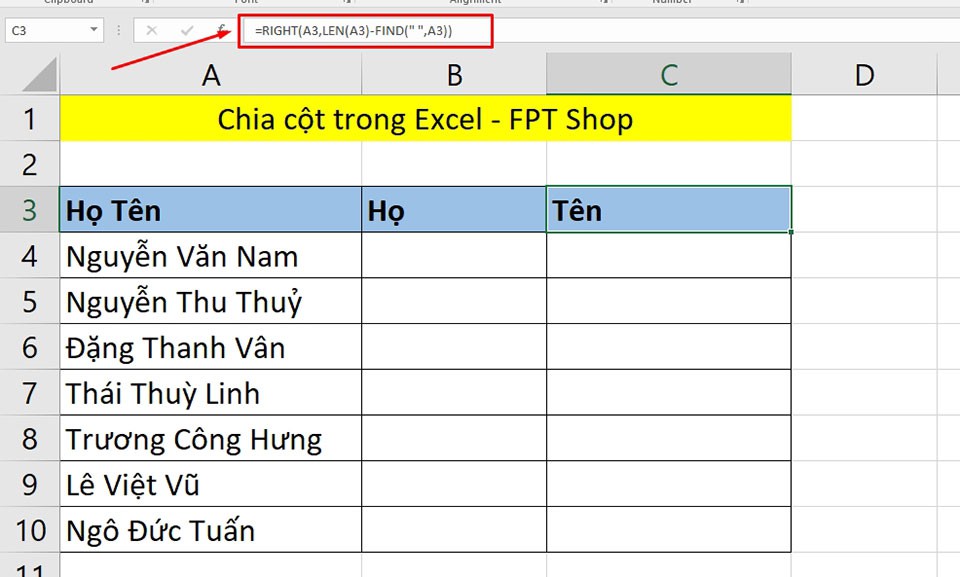 Chia cột trong Excel - Ảnh 09
