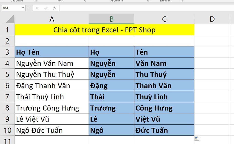 Chia cột trong Excel - Ảnh 10