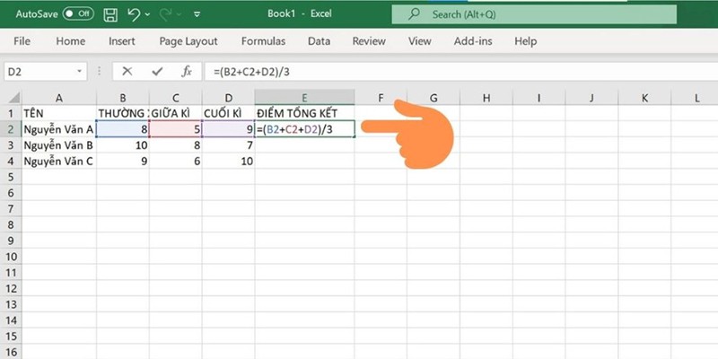 ​ 3 cách tính điểm trung bình trong Excel (Ảnh 7)