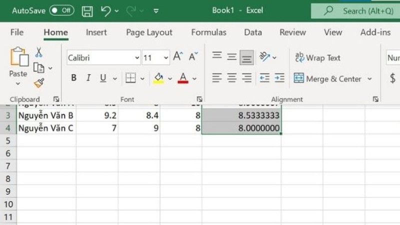 ​ 3 cách tính điểm trung bình trong Excel (Ảnh 8)
