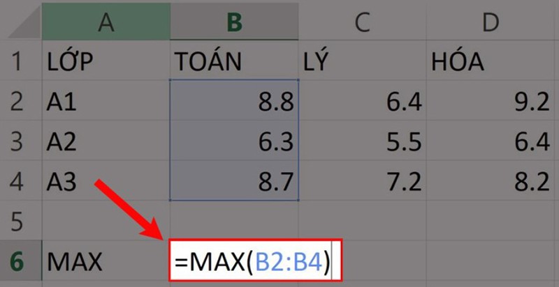 Chi tiết về hàm MAX trong Excel (Ảnh 2)