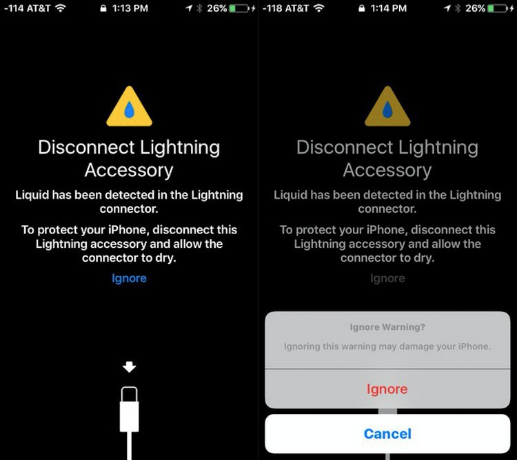 Mẹo khắc phục cảnh báo chất lỏng trong cổng Lightning trên iPhone (9)