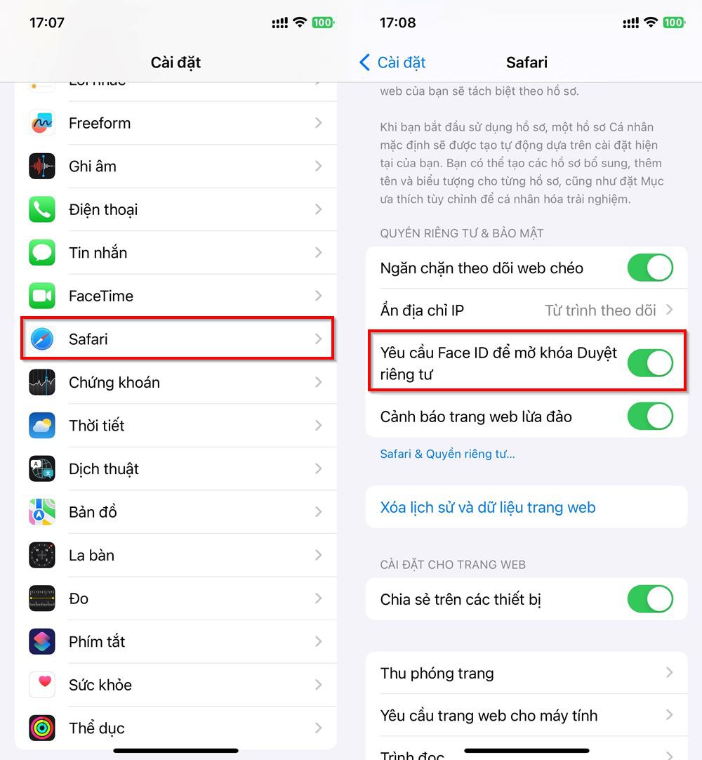 How to lock anonymous tab Safari on iPhone running iOS 17