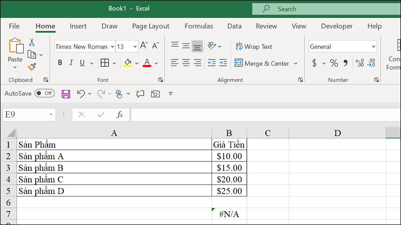 Lỗi #N/A trong Excel là gì? Tìm hiểu nguyên nhân và cách sửa chữa chi tiết nhất