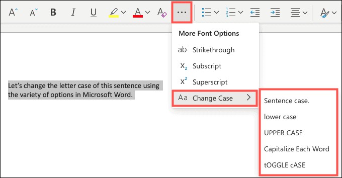 Các kiểu chữ in hoa trong Microsoft Word