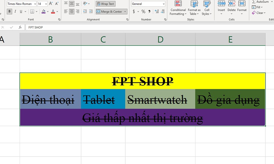Cách gạch ngang chữ trong Excel - Ảnh 10