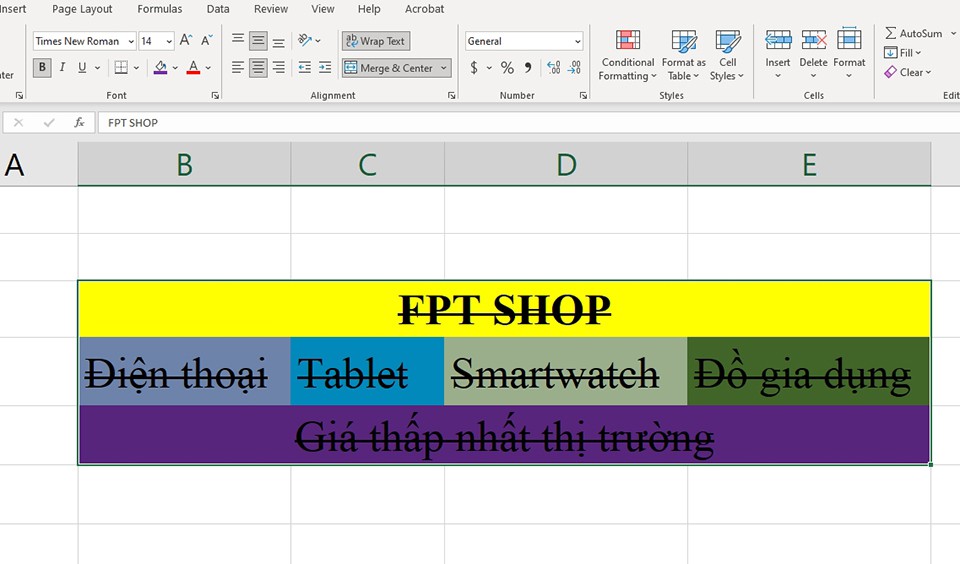 Cách gạch ngang chữ trong Excel - Ảnh 12