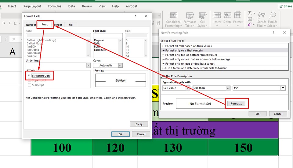 Cách gạch ngang chữ trong Excel - Ảnh 17