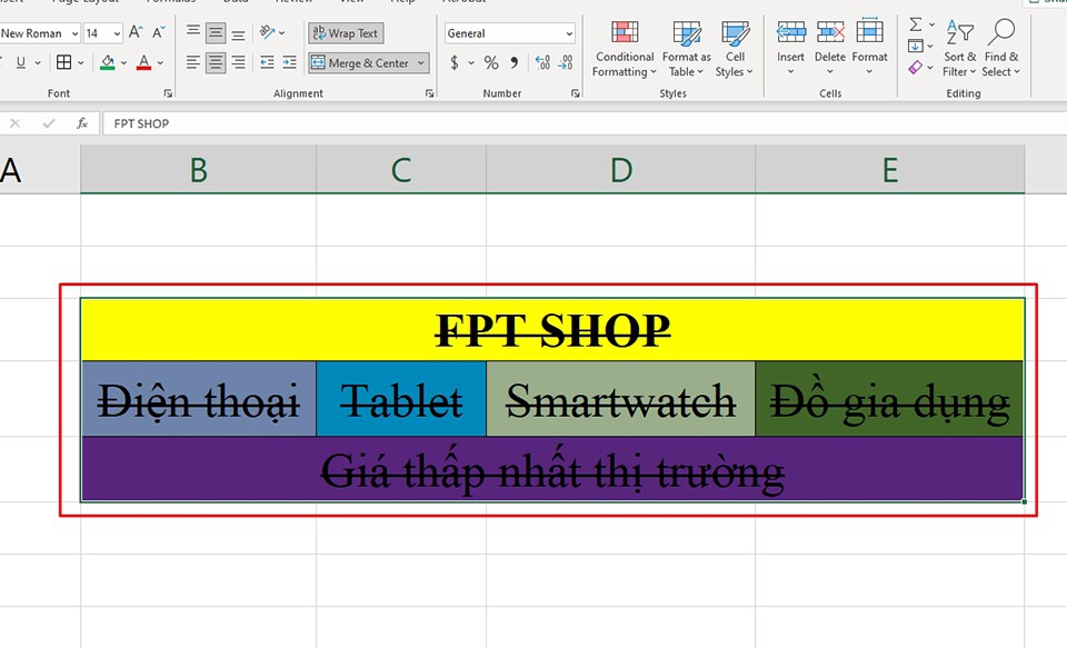 Cách gạch ngang chữ trong Excel - Ảnh 20
