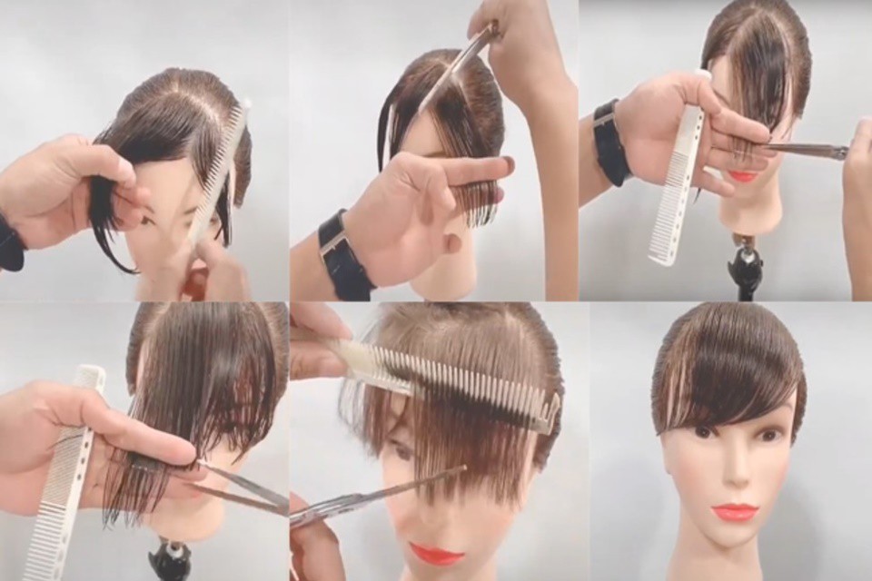 Cách cắt tóc mái xéo thưa tại nhà