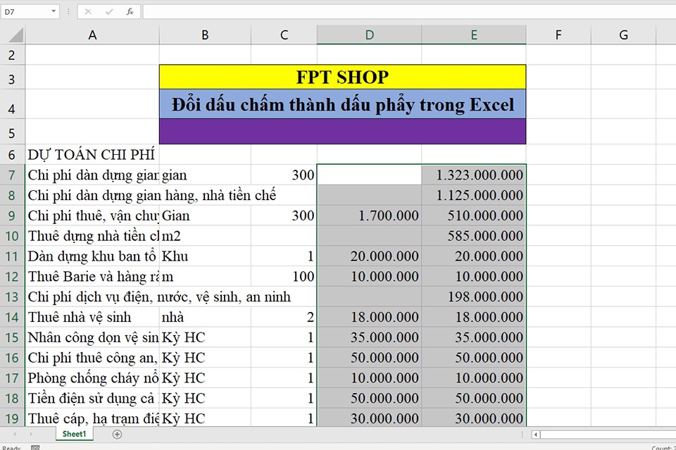 Đổi dấu chấm thành phẩy trong Excel - Ảnh 02