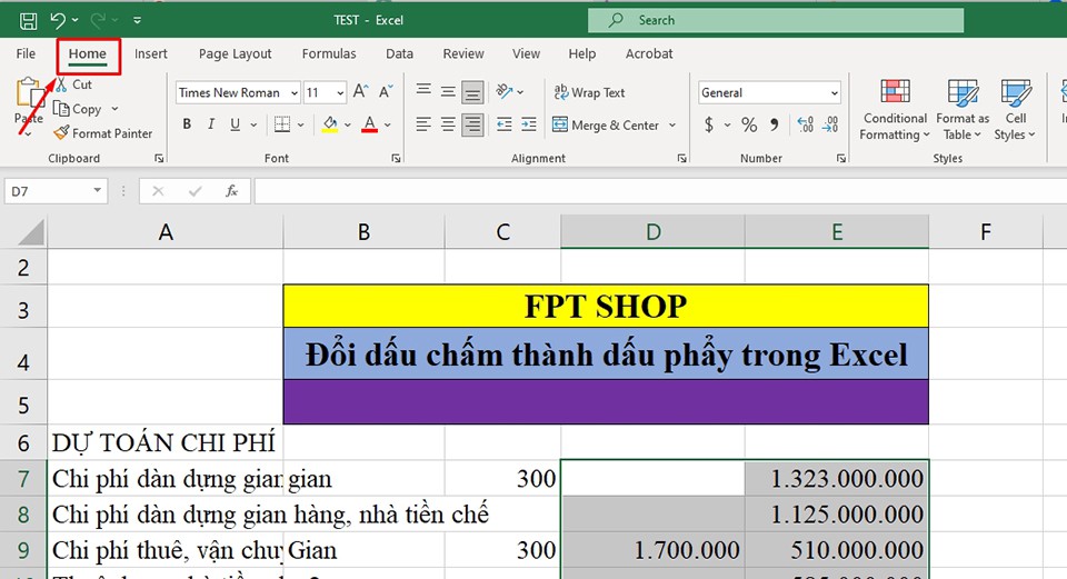 Đổi dấu chấm thành phẩy trong Excel - Ảnh 03