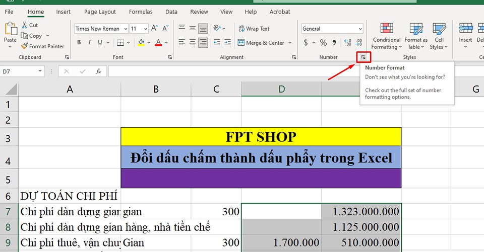Đổi dấu chấm thành phẩy trong Excel - Ảnh 04