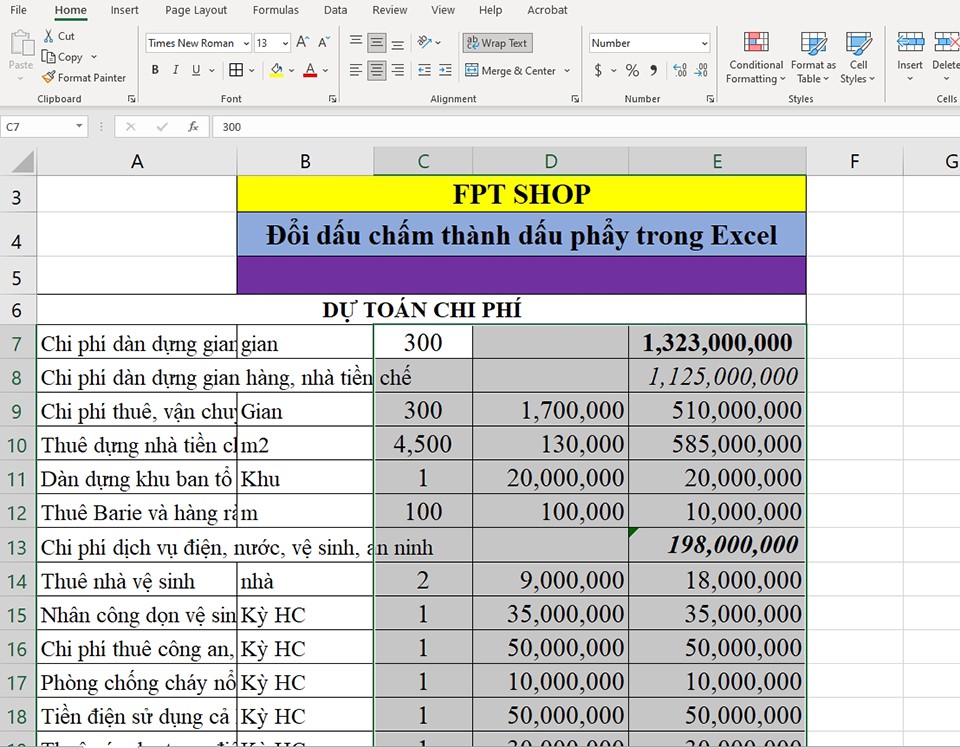 Đổi dấu chấm thành phẩy trong Excel - Ảnh 08