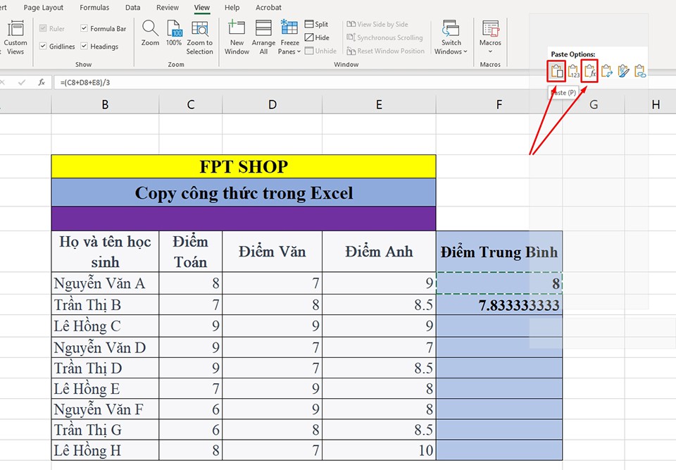 Copy công thức trong Excel - Ảnh 03