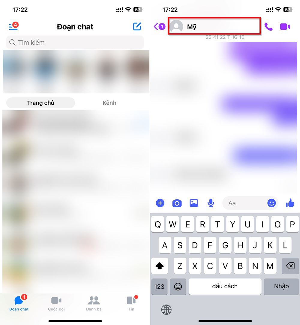 How to share someone's contact information on Messenger 1