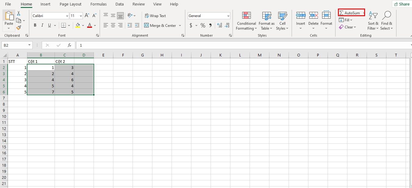 Các công thức tính tổng trong Excel đơn giản 10