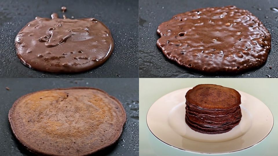 Cách chiên bánh Pancake chocolate