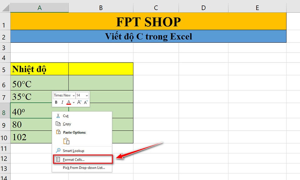 Cách viết độ C trong Excel - Ảnh 12
