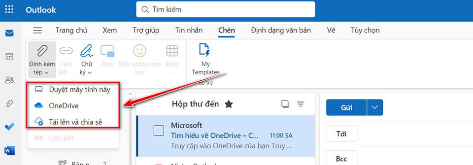 Cách đính kèm email trong Outlook - Ảnh 03