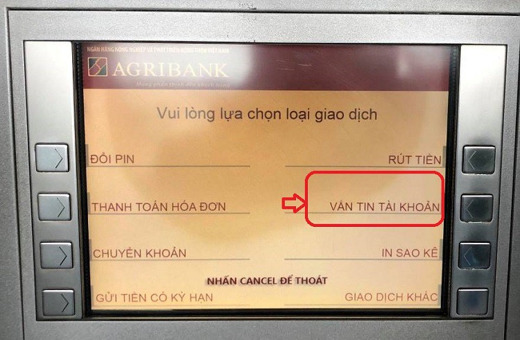 Tra cứu số tài khoản ngân hàng qua cây ATM