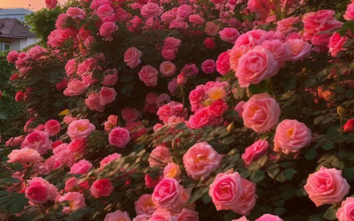 Hình nền máy tính vườn hoa hồng 1