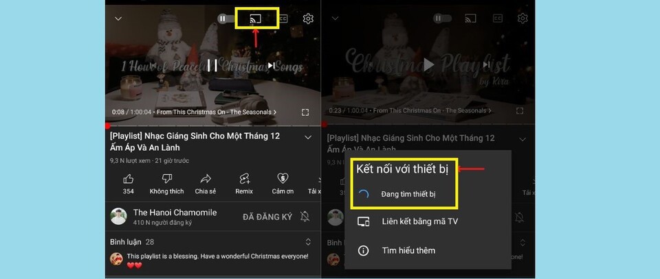 Cách chia sẻ màn hình điện thoại lên Tivi thông qua YouTube
