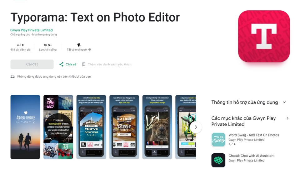 Typorama: Text on Photo Editor