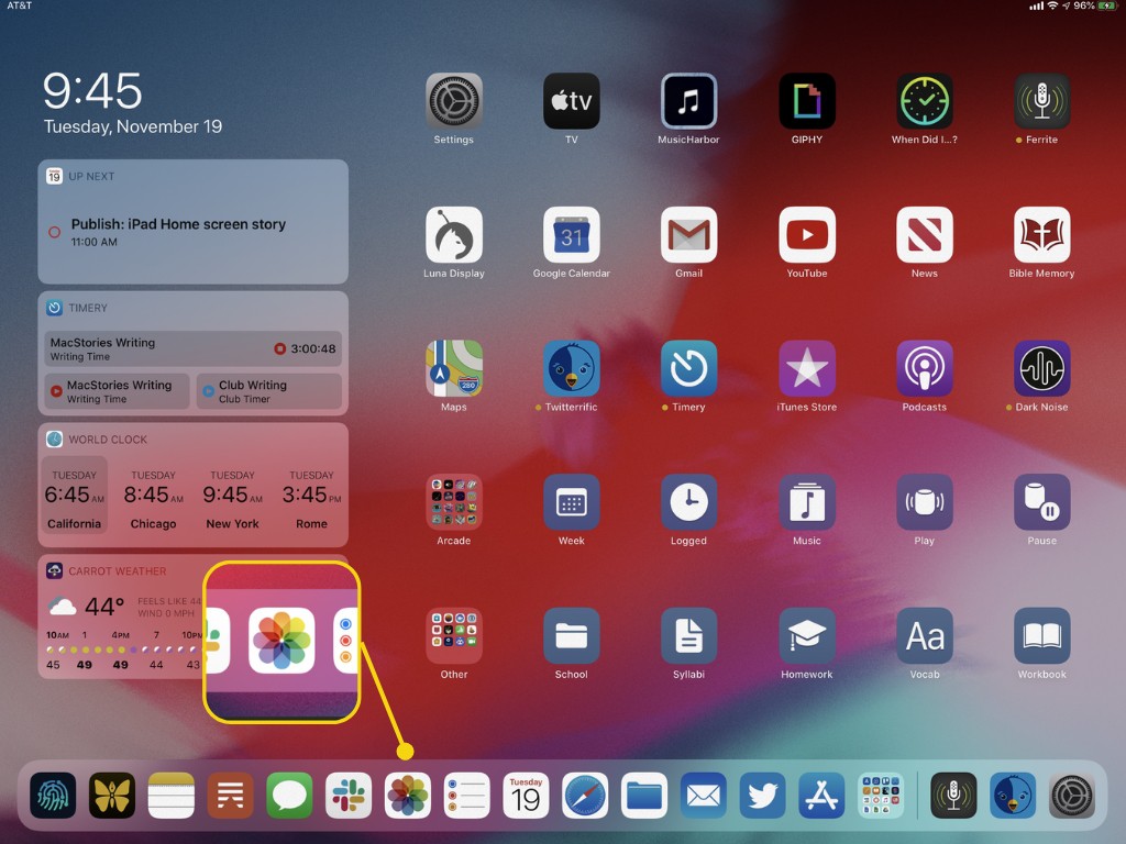Thay đổi hình nền màn hình iPad trong ứng dụng Ảnh 1