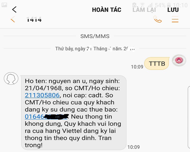 Tra cứu thông tin thuê bao MobiFone bằng SMS