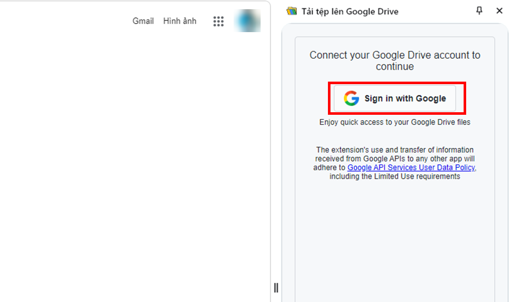 Cách tải tệp tin lên Google Drive bằng extension 2