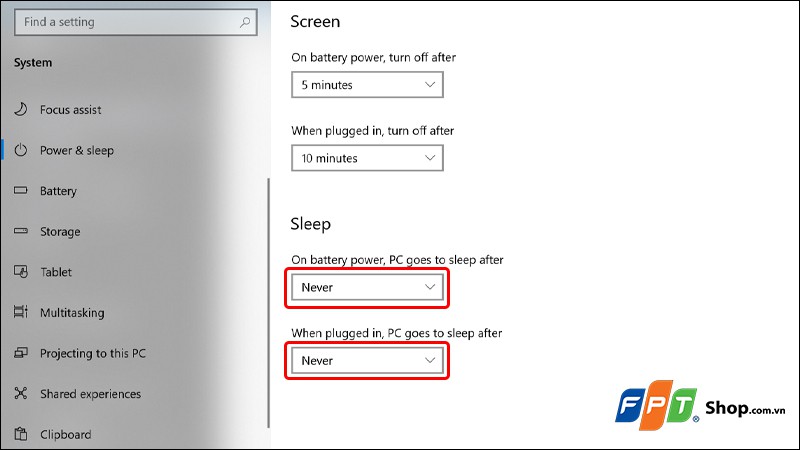 Tắt chế độ Sleep Windows 10 - hình 4