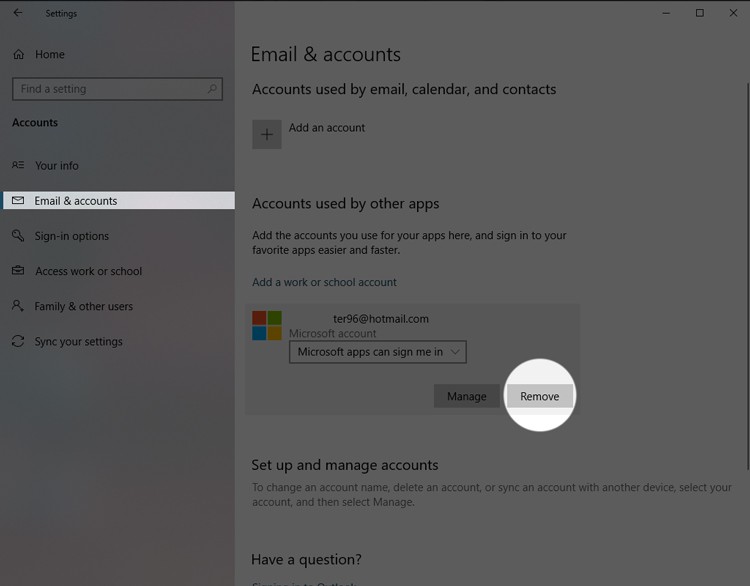 Xóa tài khoản Microsoft trên Windows 10 bằng tài khoản cục bộ 03