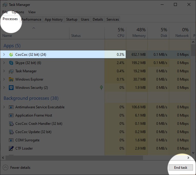 Hướng dẫn cách sửa lỗi CPU 100% trên Windows 10 – cafekientruc.com
