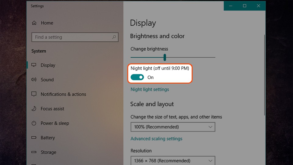 Cách sử dụng chế độ lọc ánh sáng xanh trên Windows 10 (Ảnh 3)