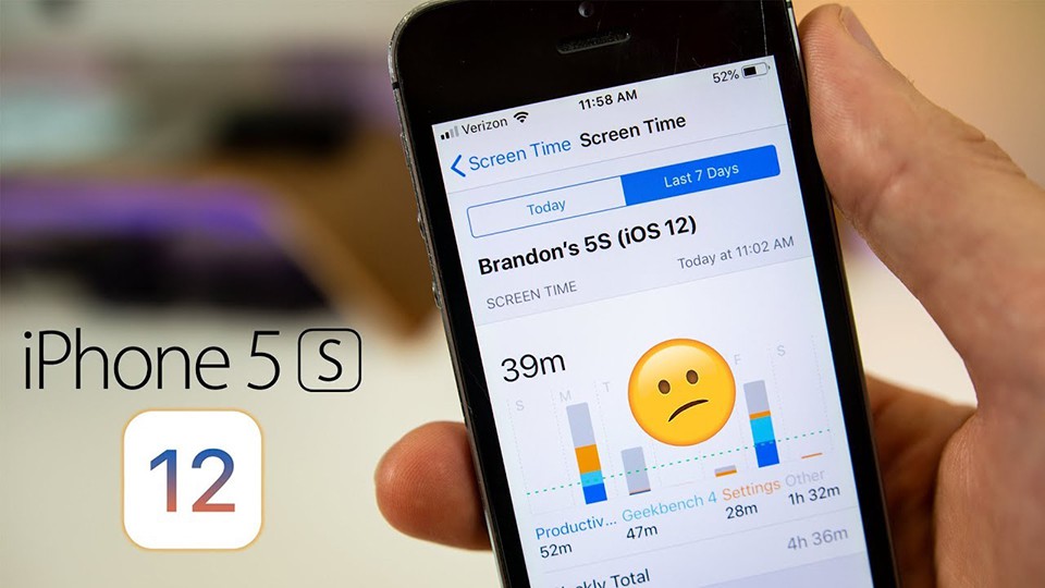 iPhone 5s chạy nhanh hơn đáng kể khi lên iOS 12