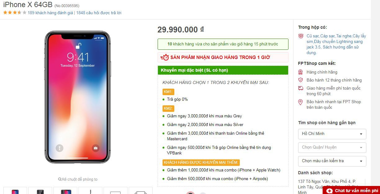 iPhone X giảm giá lên tới 6 triệu đồng tại FPT Shop